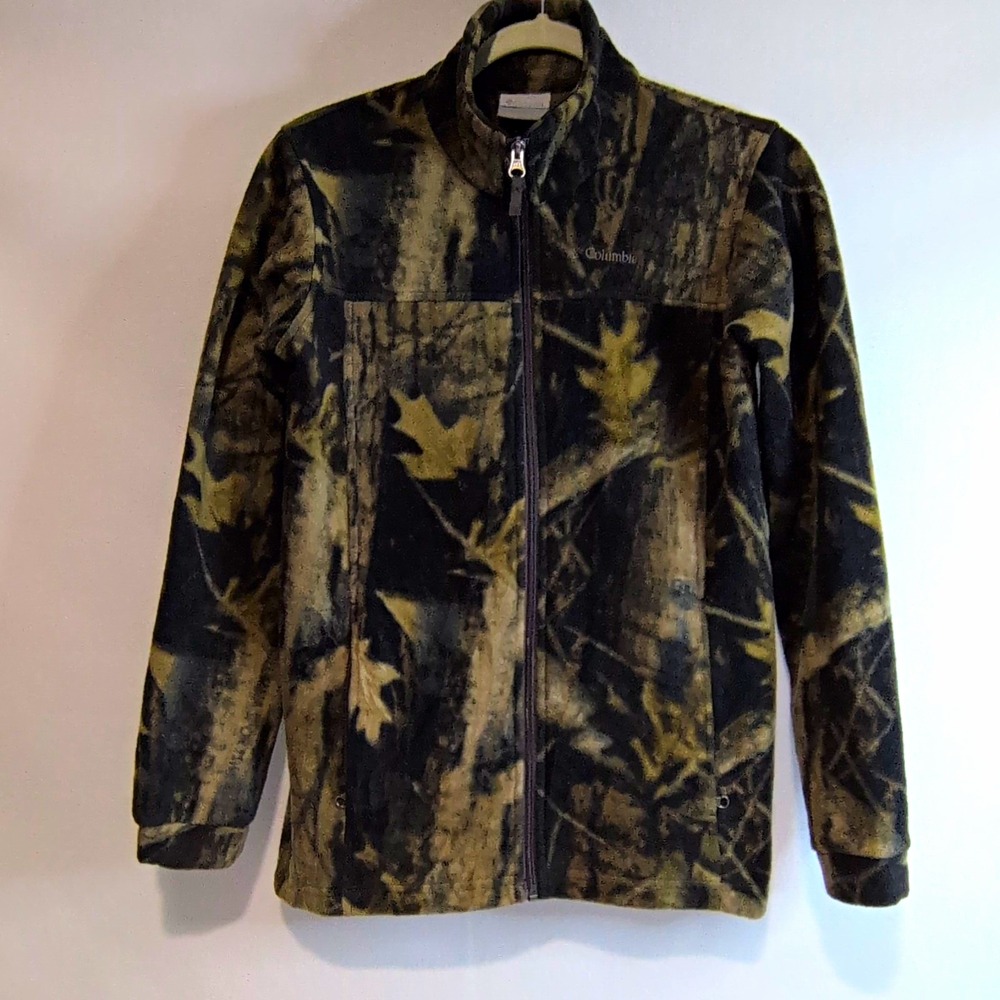 Columbia Unisex Youth Camo Fleece Full Zip Jacket Pockets L 14/16 WB6777